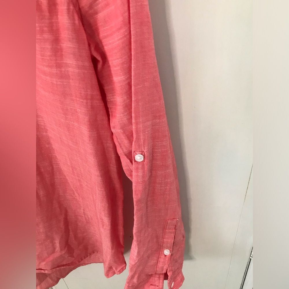 Sonoma Everyday Red Collared Henley Cotton Americana Preppy Lightweight Top S - Picture 2 of 4